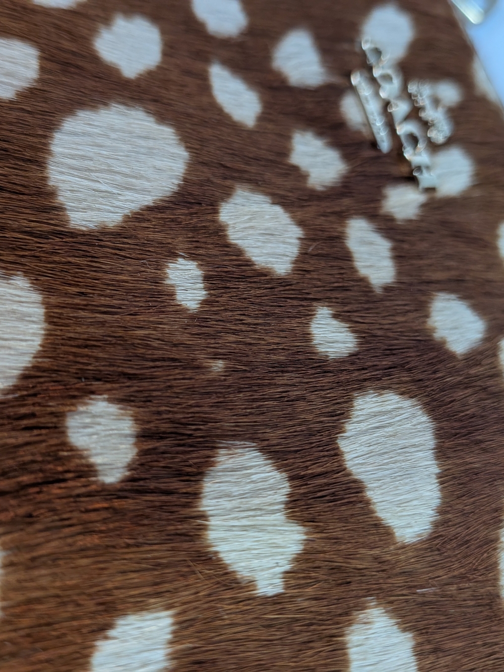 Coach Brown and Cream Haircalf Spot Mini Wristlet